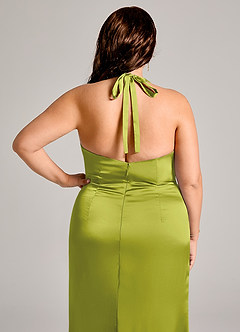 Azazie Valerie Suknie dla druhen Syrena Pofałdowany Satyna elastyczna Do ziemi Sukienka image8