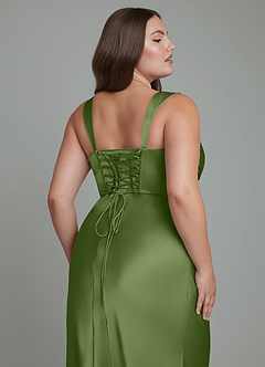 Azazie Agustina Robes de demoiselle d'honneur Robe Sirène en Satin extensible Corset Genévrier image13