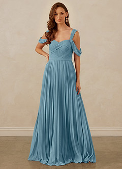 Christian Siriano Bridal for Azazie 1013 Bridesmaid Dresses Moody Blue A-Line Off the Shoulder Chiffon Dress image8