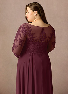Azazie Marge Mother of the Bride Dresses Cabernet A-Line Scoop Lace Chiffon Dress image12