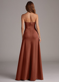 Azazie Wren Bridesmaid Dresses Clay A-Line Strapless Stretch Satin Convertible Dress image5