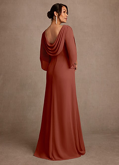 Azazie Anaheim Mother of the Bride Dresses Auburn A-Line Pleated Chiffon Dress image2