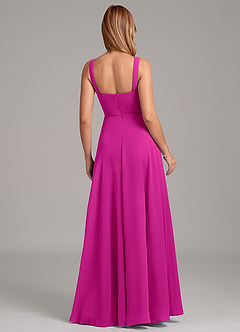 Azazie Shaude Bridesmaid Dresses Fuchsia A-Line Pleated Chiffon Dress image2