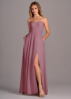 Azazie Joni Final Sale Vintage Mauve A-Line Strapless Chiffon Convertible Dress image6