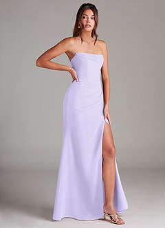 Azazie Leonis Bridesmaid Dresses Lilac Sheath Strapless Chiffon Convertible Dress image8