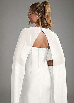 Azazie Nova Bridesmaid Dresses White Sheath Strapless Stretch Satin Convertible Dress image7