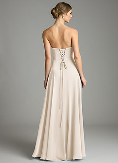 Azazie Ayla Bridesmaid Dresses White Alabaster A-Line Sweetheart Neckline Chiffon Dress image3
