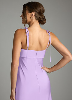 Azazie Ellia Abiti da Damigella Abito Tubino in Raso Elasticizzato Fiocco Lilla image6