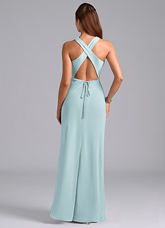 Azazie Evadne Bridesmaid Dresses Mist A-Line Pleated Chiffon Dress image7