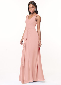 Azazie Julianna Bridesmaid Dresses Rosette A-Line Chiffon Dress image3