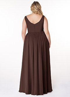 Azazie Keyla Bridesmaid Dresses Ganache A-Line V-Neck Pleated Chiffon Dress image7