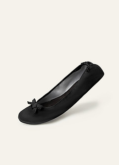 front Matching Color Metallic Satin Ballet Flats Rescue Flats Roll Up Ballet Flats for Weddings