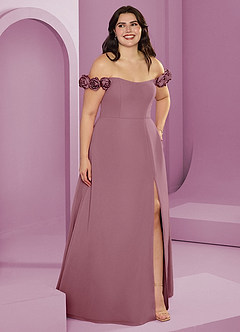 Barbie ♥ Azazie Bridesmaid Dresses Vintage Mauve A-Line Off the Shoulder Chiffon Convertible Dress image11
