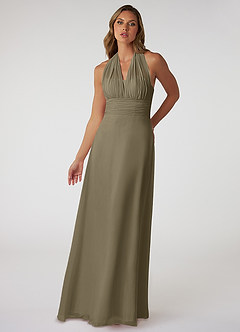 Azazie Fifi Jurken voor bruidsmeisjes Converteerbaar Jurk van Chiffon met A-Lijn Strapless Wilgengroen image2