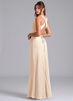 Azazie Evadne Bridesmaid Dresses White Alabaster A-Line Pleated Chiffon Dress image2