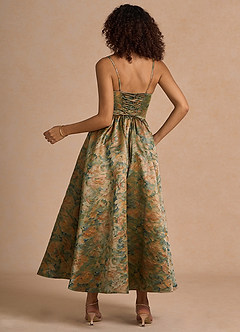Vestido Verde Azulado Vintage Largo Ziva image2