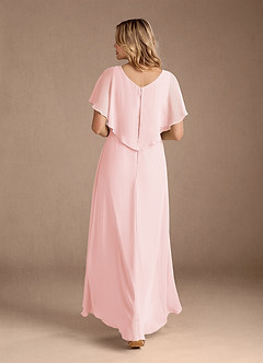 Azazie Eliza Mother of the Bride Dresses Blushing Pink A-Line V-Neck Pleated Chiffon Dress image9