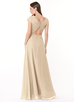 Azazie Hainsly Final Sale Champagne A-Line Sweetheart Neckline Chiffon Dress image2