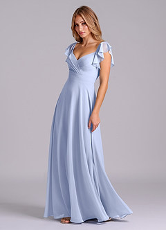 Azazie Leilani Bridesmaid Dresses Ice A-Line Pleated Chiffon Dress image5