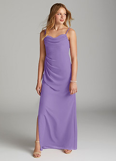 Azazie Mai Junior Tahiti Sheath Pleated Chiffon Dress image3