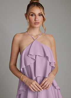 Azazie Deena Bridesmaid Dresses Wisteria A-Line Ruched Chiffon Dress image3