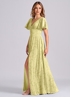 Azazie Kimber Suknie dla druhen Linia A z kieszeniami Kwiatowe wypalenie Do ziemi Sukienka image5