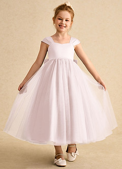 Azazie Chickadee Flower Girl Dresses Blushing Pink Ball-Gown Sweetheart Neckline Matte Satin Dress image4