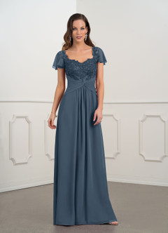 Azazie Gwenyth Mother of the Bride Dresses Neptune A-Line Lace Chiffon Dress image11