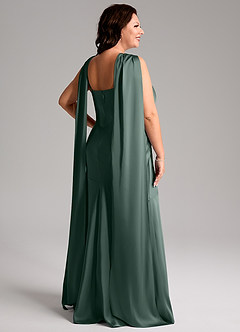 Azazie Kinsley Bridesmaid Dresses Sea Moss Mermaid Side Slit Stretch Satin Dress image8