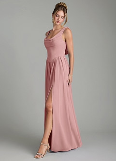 Azazie Novi Bridesmaid Dresses Dusty Rose A-Line Pleated Chiffon Dress image4