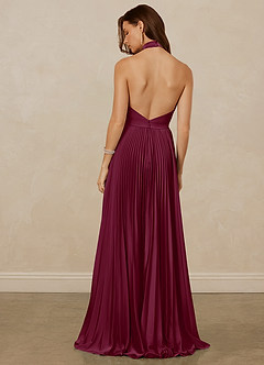 Christian Siriano Bridal for Azazie 1007 Bridesmaid Dresses Mulberry A-Line Pleated Stretch Satin Dress image6