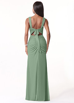 Azazie Jesaphine Bridesmaid Dresses Matcha Sheath Ruched Mesh Dress image3