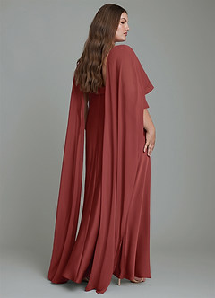 Azazie Stefania Robes de demoiselle d'honneur Robe Trapèze en Satin extensible Terracotta image8