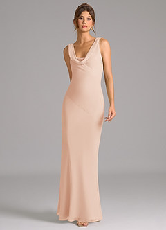 Azazie Rylina Bridesmaid Dresses English Rose Mermaid Pleated Chiffon Dress image3