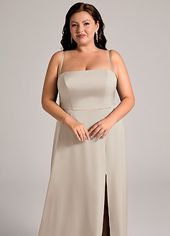 Azazie Wren Abiti da Damigella Abito Convertibile A-Line in Raso Elasticizzato Senza Cinturino Gelo image11