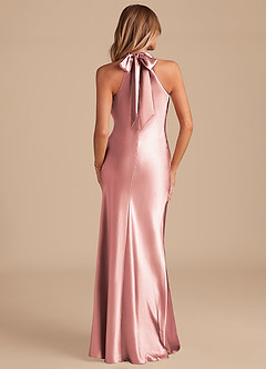 Azazie Doretta Bridesmaid Dresses Dusty Rose Mermaid Bow Metallic Satin Dress image6