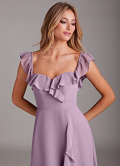 Azazie Lyra Bridesmaid Dresses Wisteria A-Line Chiffon Convertible Dress image10