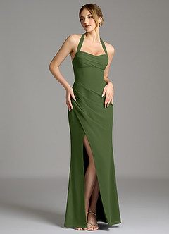 Azazie Serenity Bridesmaid Dresses Olive Mermaid Sweetheart Neckline Chiffon Dress image5