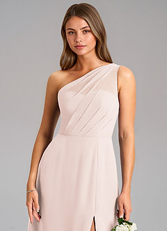 Azazie Phaedra Bridesmaid Dresses Rose Petal A-Line One Shoulder Chiffon Dress image8