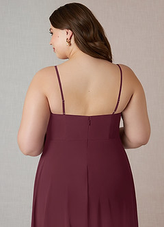 Azazie Emerald Bridesmaid Dresses Cabernet A-Line Ruffled Chiffon Dress image10