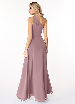 Azazie Dallas Bridesmaid Dresses Dusty Rose A-Line One Shoulder Chiffon Dress image2