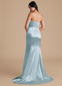 Azazie Aura Vestidos de damas de honor Vestido de Azul Cielo de Satén Metálico de Corte Sirena Convertible image3