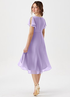 Azazie Graciela Junior Lilac A-Line Pleated Chiffon Dress image5