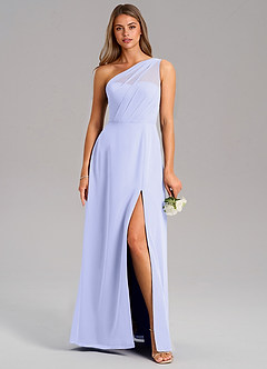 Azazie Phaedra Bridesmaid Dresses Lavender A-Line One Shoulder Chiffon Dress image3