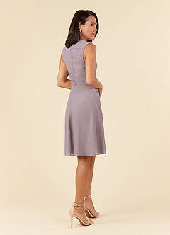 Azazie Theron Mother of the Bride Dresses Dusk A-Line V-Neck Pleated Chiffon Dress image4