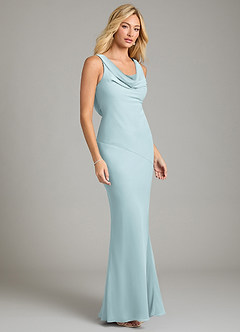 Azazie Rylina Bridesmaid Dresses Mist Mermaid Pleated Chiffon Dress image5