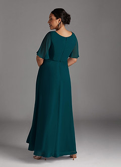 Azazie Tricia Kleider für die Brautmutter A-Linie V-Hals Gefaltet Chiffon Kleid Kiefer image11