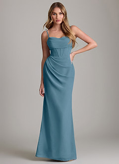 Azazie Mai Bridesmaid Dresses Bermuda Sheath Pleated Chiffon Dress image1