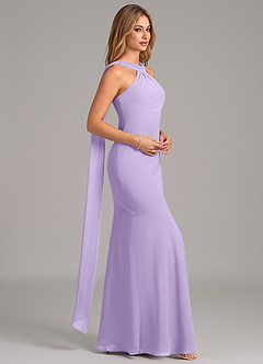 Azazie Kinsley Robes de demoiselle d'honneur Robe Sirène en Mousseline de soie Plissée Lilas image6