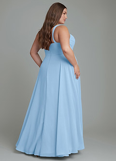 Azazie Shaude Bridesmaid Dresses Powder Blue A-Line Pleated Chiffon Dress image7